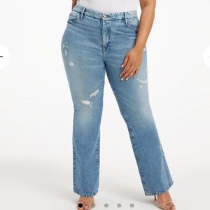NWT! Good American Classic Bootcut Distressed Flare Jeans 12